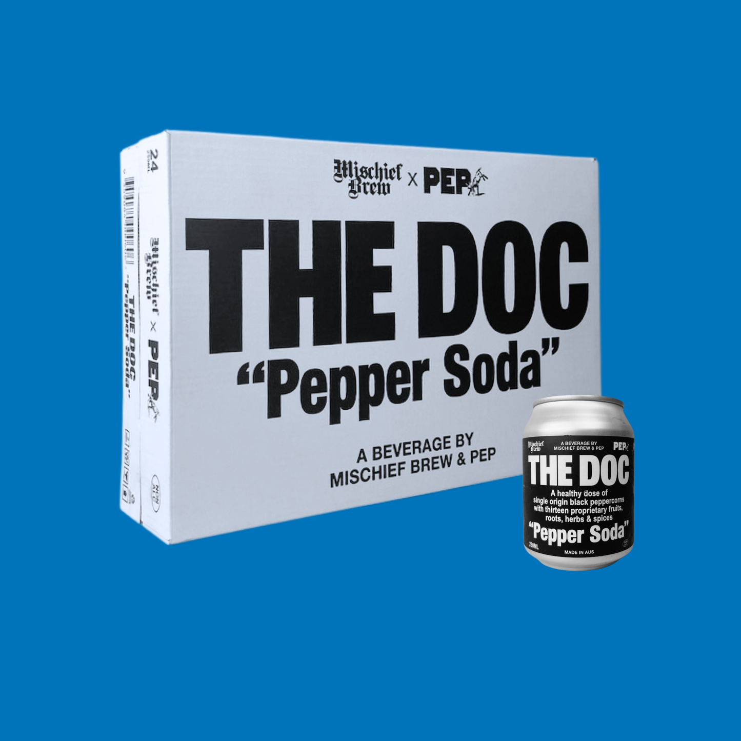 The Doc Pepper Soda – 24-Pack (250 ml Cans)