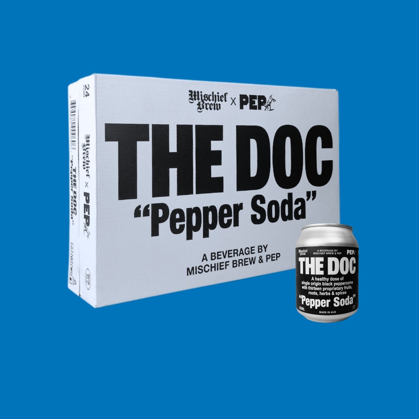 The Doc Pepper Soda – 24-Pack (250 ml Cans)