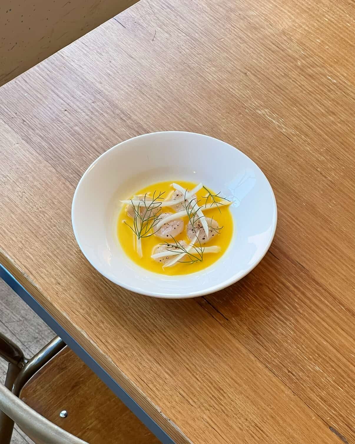Blake Ellis's Scallop Crudo with Passionfruit and Baby Fennel